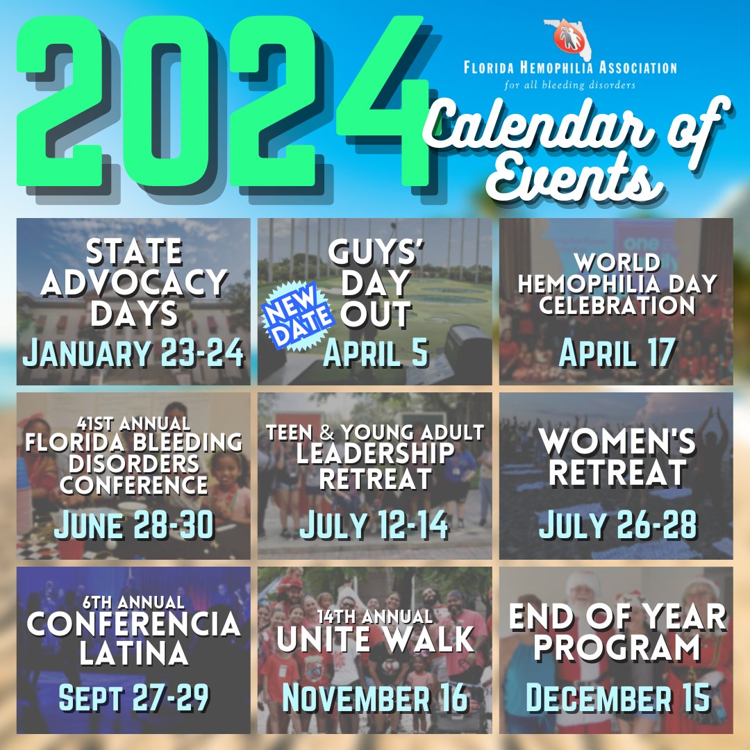 FLHemoAssoc's tweet image. 📣 Update: We have a new date for our Guys' Day Out event! 🗓️

Visit the link in our bio for more information on this year’s exciting events!
#hemophilia #vwd #bleedingdisorders