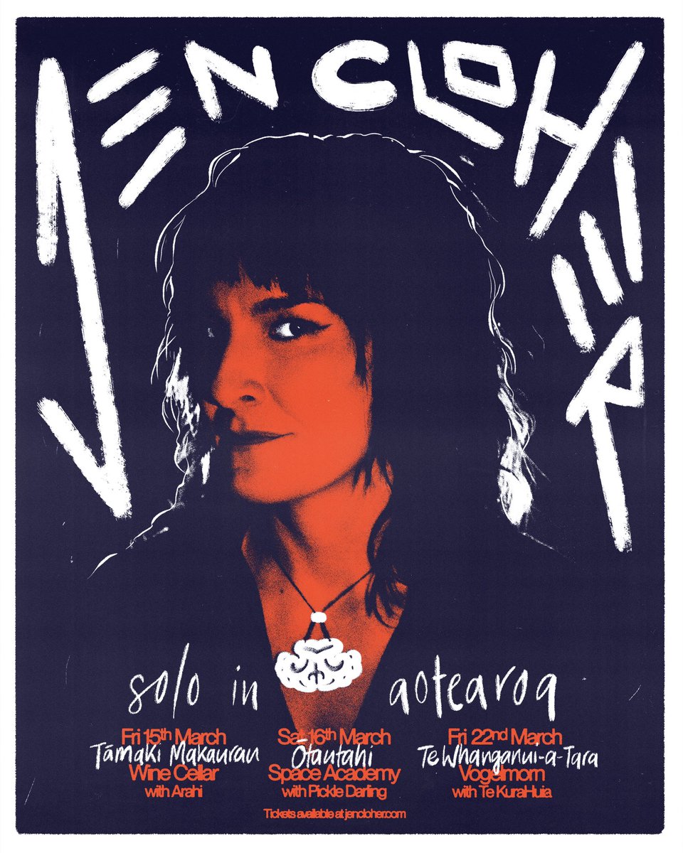 AOTEAROA!! I’m playing solo shows this March 🖤🤍❤️ tickets via jencloher.com/shows