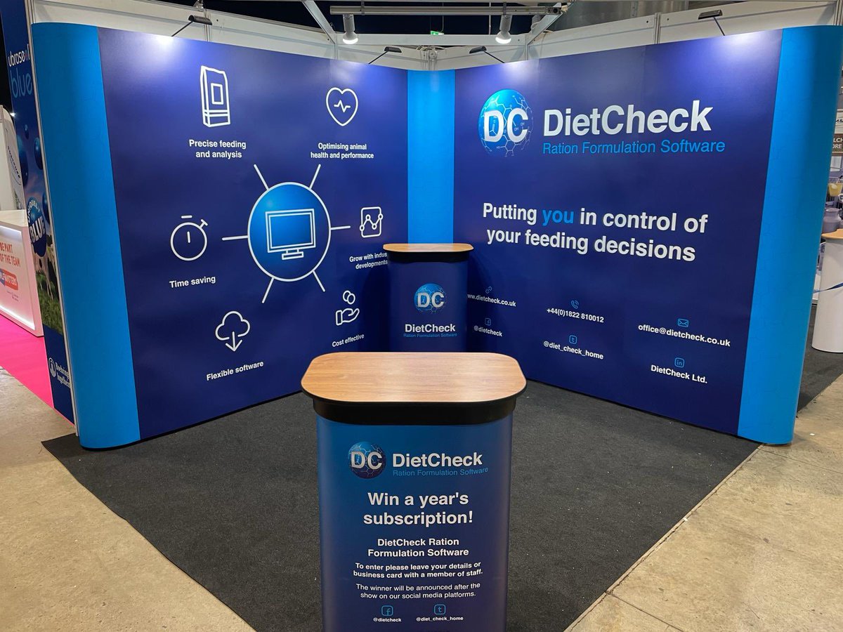 We are set up and ready for <a href="/Dairy_TechUK/">Dairy-Tech</a>!

Come and visit us tomorrow at Stand number T19 and Ian and James will be on hand to talk about the benefits of our ration formulation software.