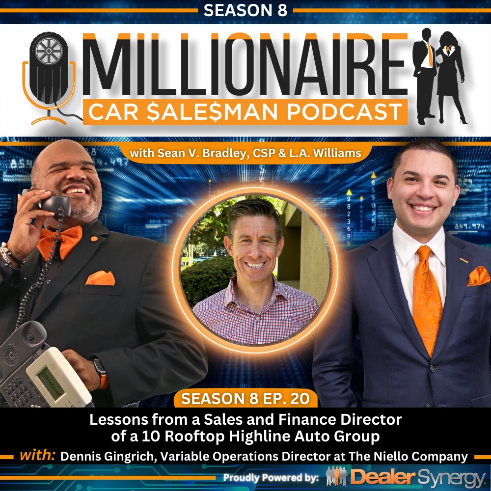 Discover Dennis's journey from early car sales to leading a 10 Rooftop Highline Auto Group!

…lionairecarsalesmanpodcast.libsyn.com/ep-820-lessons… 

🔥Tune in for a goldmine of insights, practical tips on CRM optimization, &amp; thriving in automotive! 

#MillionaireCarSalesmanPodcast #MillionaireCarSalesman #MCS