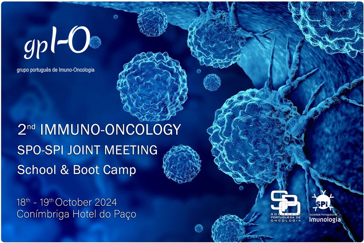 SAVE THE DATE
2nd Immuno-Oncology SPO/SPI Joint Meeting, School &amp; Boot Camp
18-19 October 2024, Conímbriga, Portugal.
spimunologia.org/news/2nd-immun…