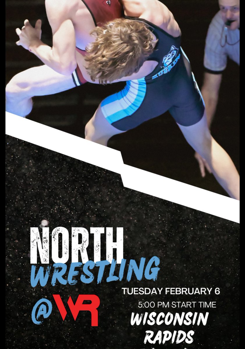 Last meet of the year for our JV squad! 
🤼‍♂️WI Rapids JV Invitational 
📍WI Rapids HS 
⏰ 5:00 PM