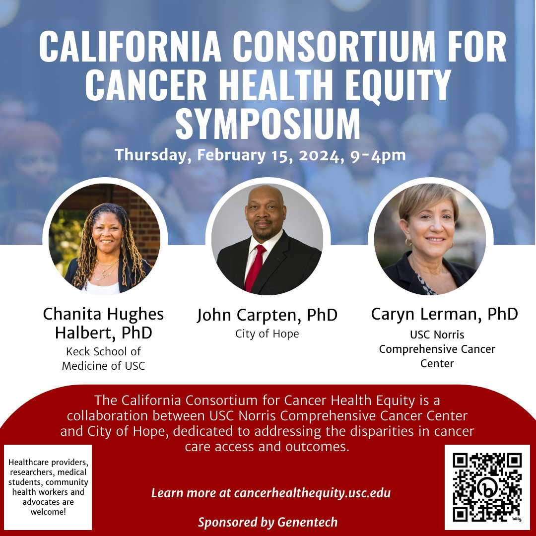 uscnorris's tweet photo. The California Consortium for Cancer Health Equity is a collaboration between USC Norris Comprehensive Cancer Center and City of Hope, dedicated to addressing the disparities in cancer care access and outcomes.

Register for virtual webinar option today at https://t.co/V9ld5APCKF https://t.co/3scb2tGriW