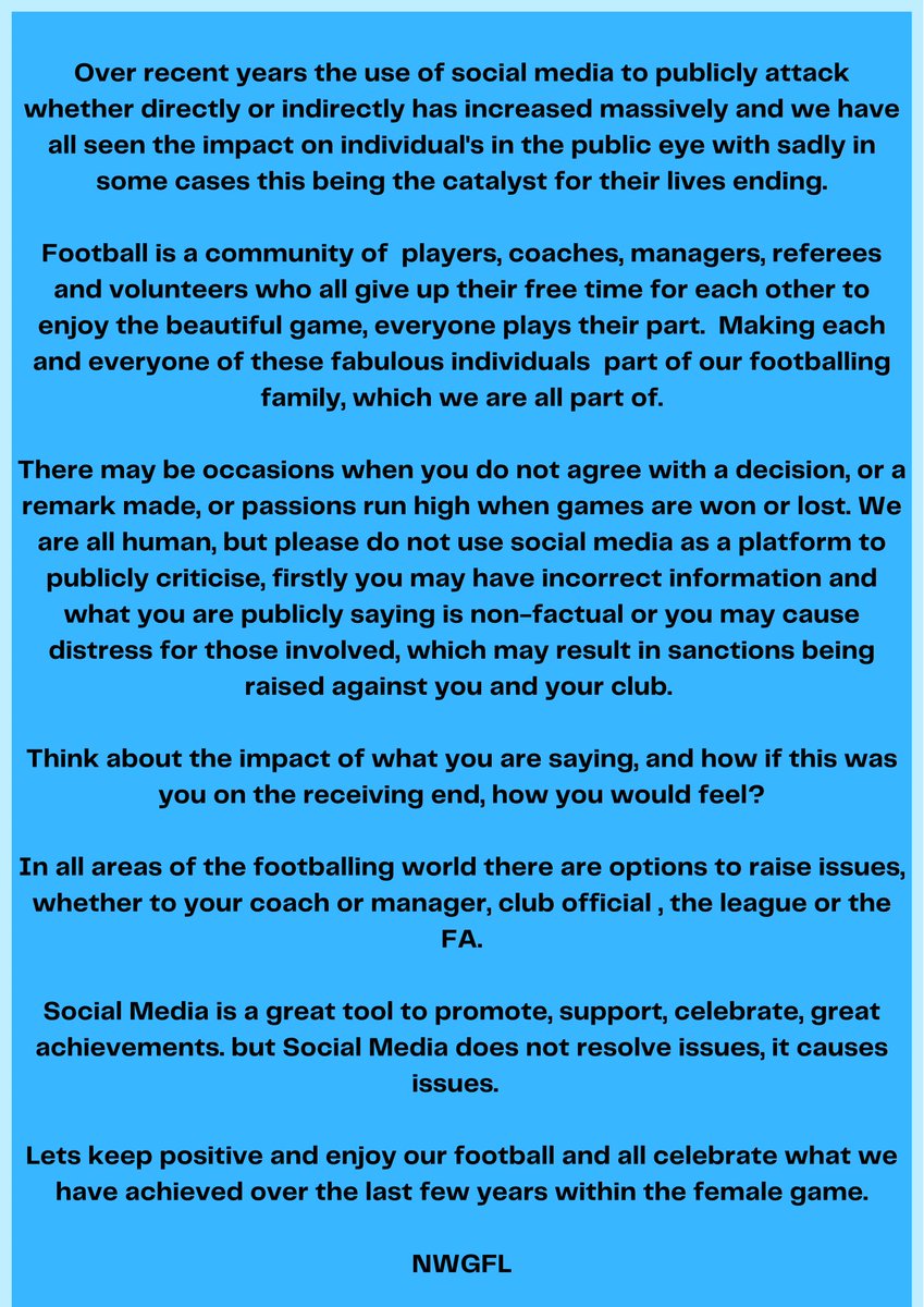 League Statement