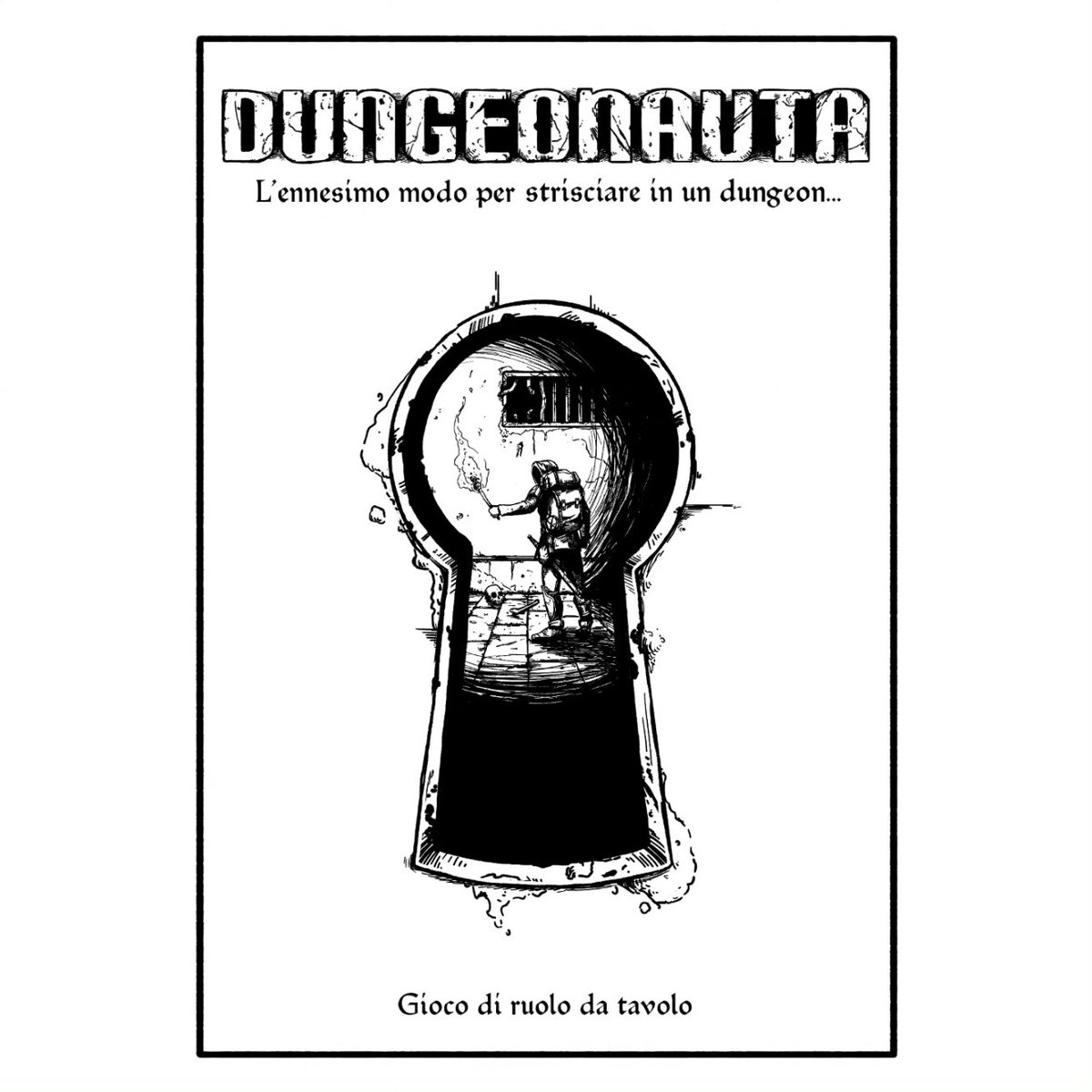 Character Sheet and Cover for DUNGEONAUTA, an italian project.  A #cairnrpg based dungeon crawler.