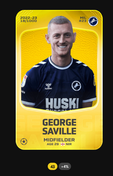 #Giveaway Alert!!!

Hello Guys Long time without a Giveaway so...

Im giving George Saville 🟨

➡️Follow <a href="/4_sorare49392/">Sorare 4 All</a> 
➡️Like and Re-tweet

And GL

#Sorare #SorareGiveaway #NFTs #FantasyFootball #Football