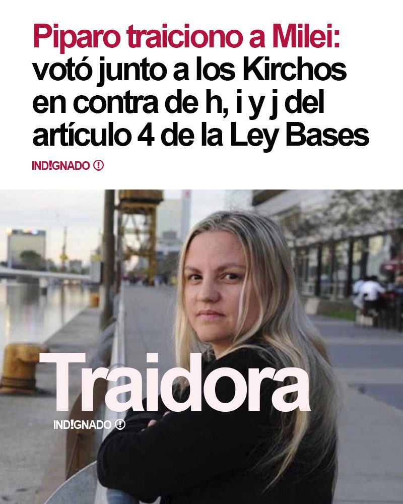 Compartí y deja tu “Si” si apoyas que Carolina Píparo es una traidora a Javier Milei. 🔥👇