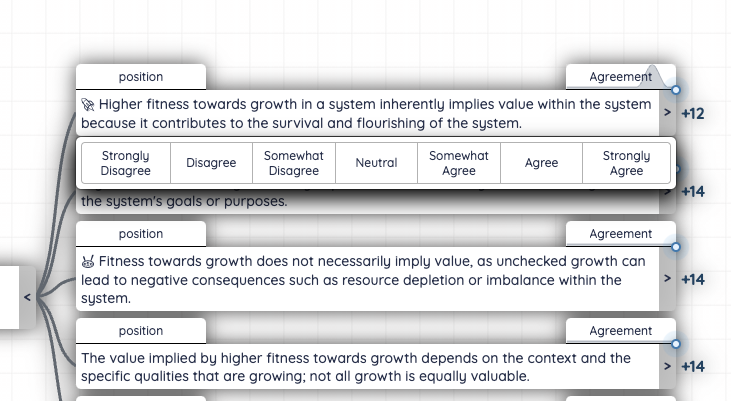 Want to vote on the strength of arguments in the debate maps we built about the <a href="/beffjezos/"></a> <> <a href="/NPCollapse/">Connor Leahy</a> discussion from <a href="/MLStreetTalk/">Machine Learning Street Talk</a>? Thanks to <a href="/KungFuMonica/">Mon.iq 🌪️ /dd</a>'s request, now you can! Click on "agreement" on each node to add your input on an adjustable Likert scale! Thanks