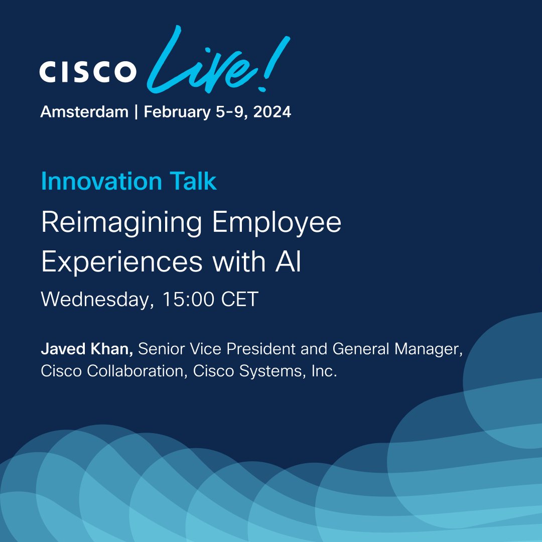 Looking forward to my Innovation Talk later today at #CiscoLiveEMEA. Join me to hear how we are reimagining employee experiences with the new @Cisco AI Assistant for @Webex! ➡️cs.co/6001Vyt9N