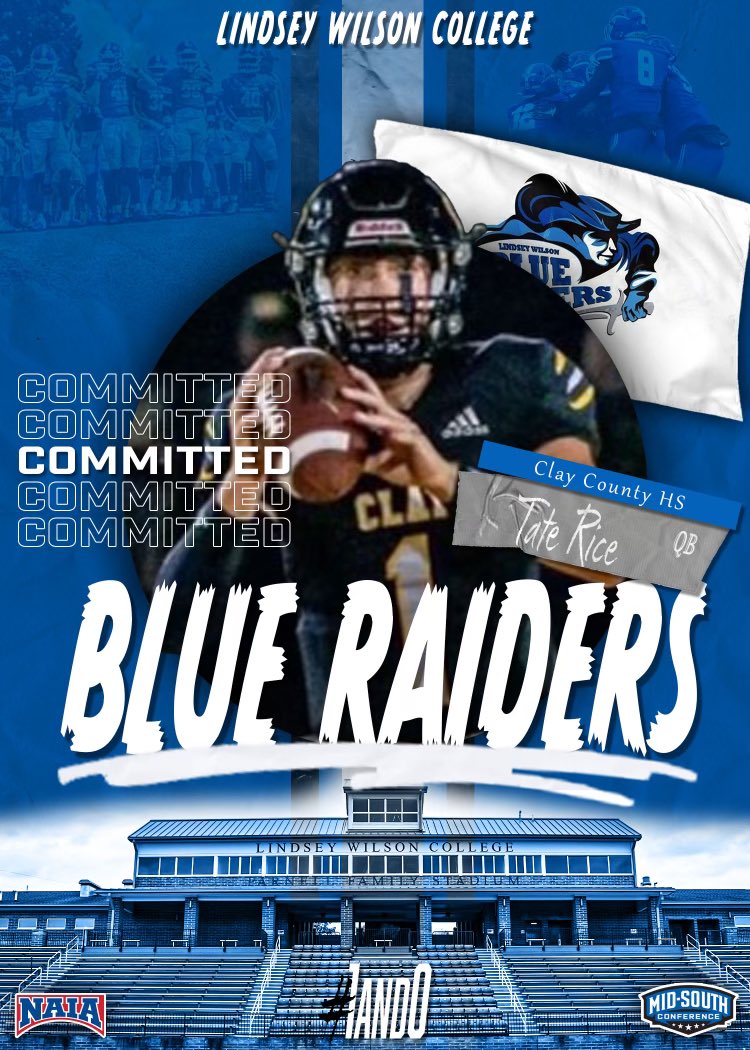 Extremely blessed to announce that I will be continuing my educational and athletic career at @LWC_Football ⚔️🔵⚪️#GoBlueRaiders <a href="/CoachKleckler/">Phil Kleckler</a> @Coach_CotterLWC <a href="/CoachMattOgle/">Matt Ogle</a> <a href="/casexxy/">Ashley Rice</a> <a href="/HCMikeSizemore/">Mike Sizemore</a> <a href="/TysonWagers/">Tyson Wagers</a>