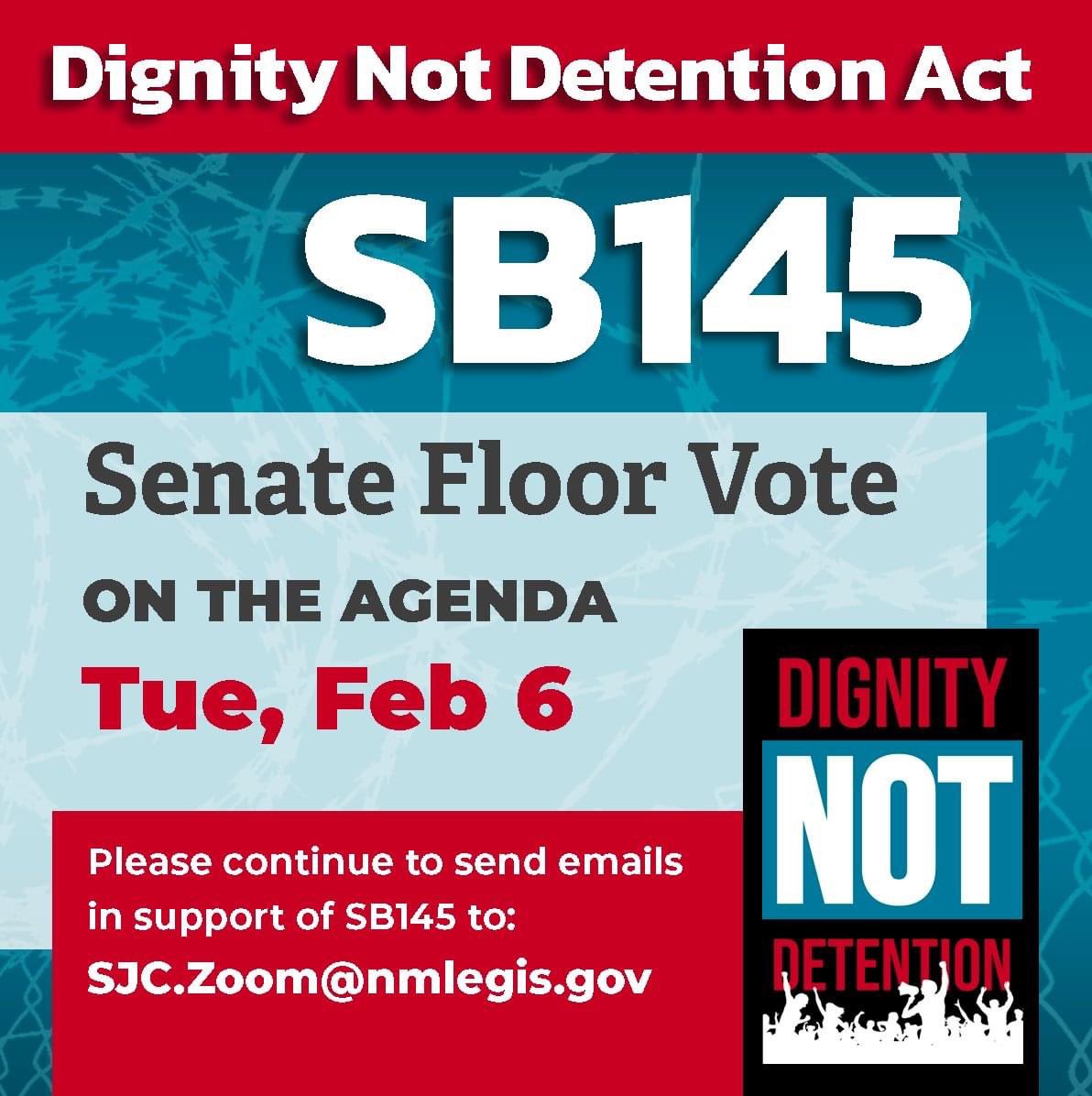 In light of numerous reports, congressional visits, and inspection failures highlighting the inhumane conditions inside immigration detention facilities, it’s imperative for NM to pass #SB145, the #DignityNotDetention Act.