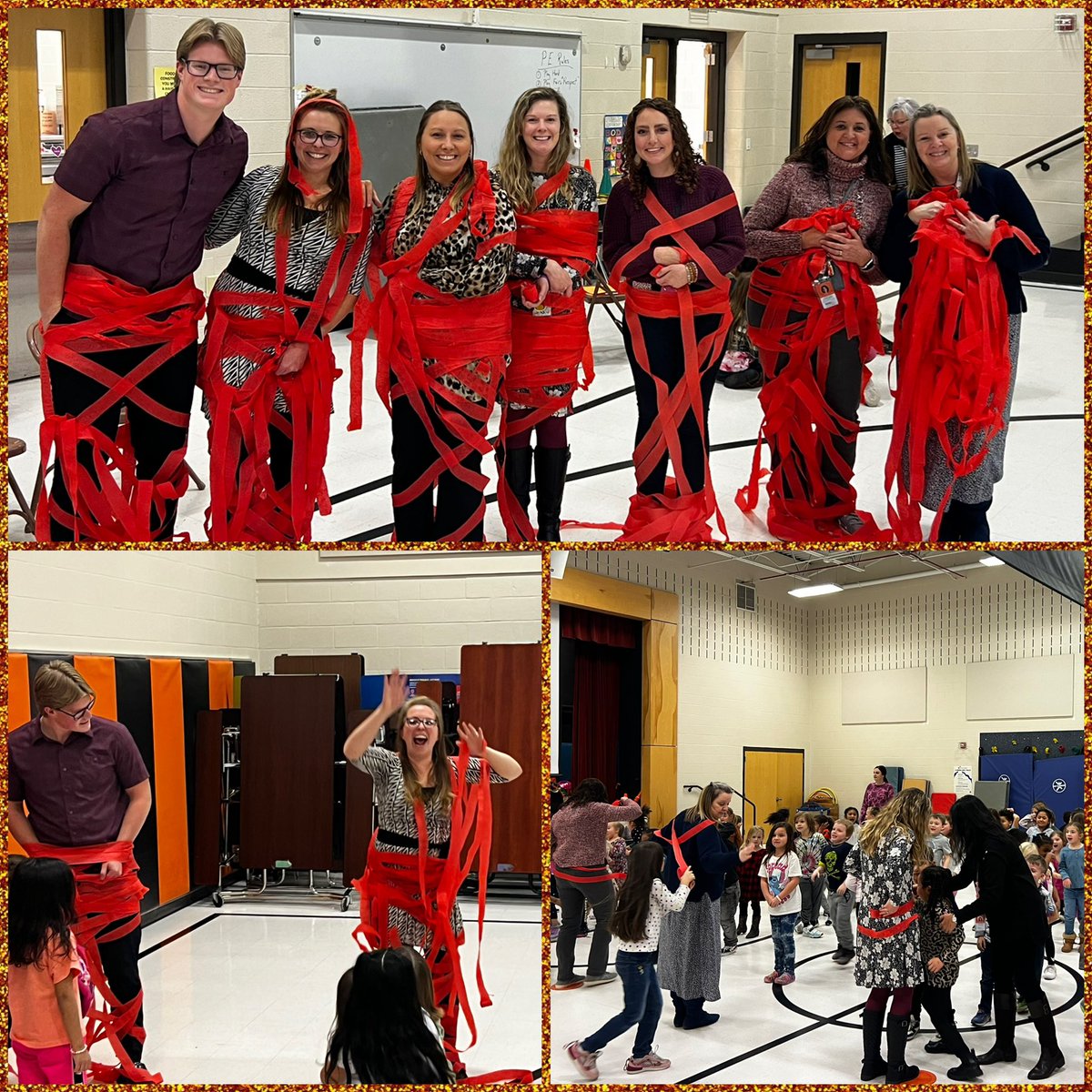 HanStElem's tweet image. Grade K-2 HOPE Challenge: Wrapped in LOVE! Congrats to Mrs. Kellers class for the quickest wrapping in the whole school! #pbis #spiritstick #monthlychallenge #teamwork