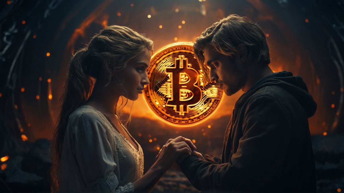10y_yt's tweet photo. When you ask an Al to generate an image with two words love and #Bitcoin https://t.co/LhOwQYWmxp