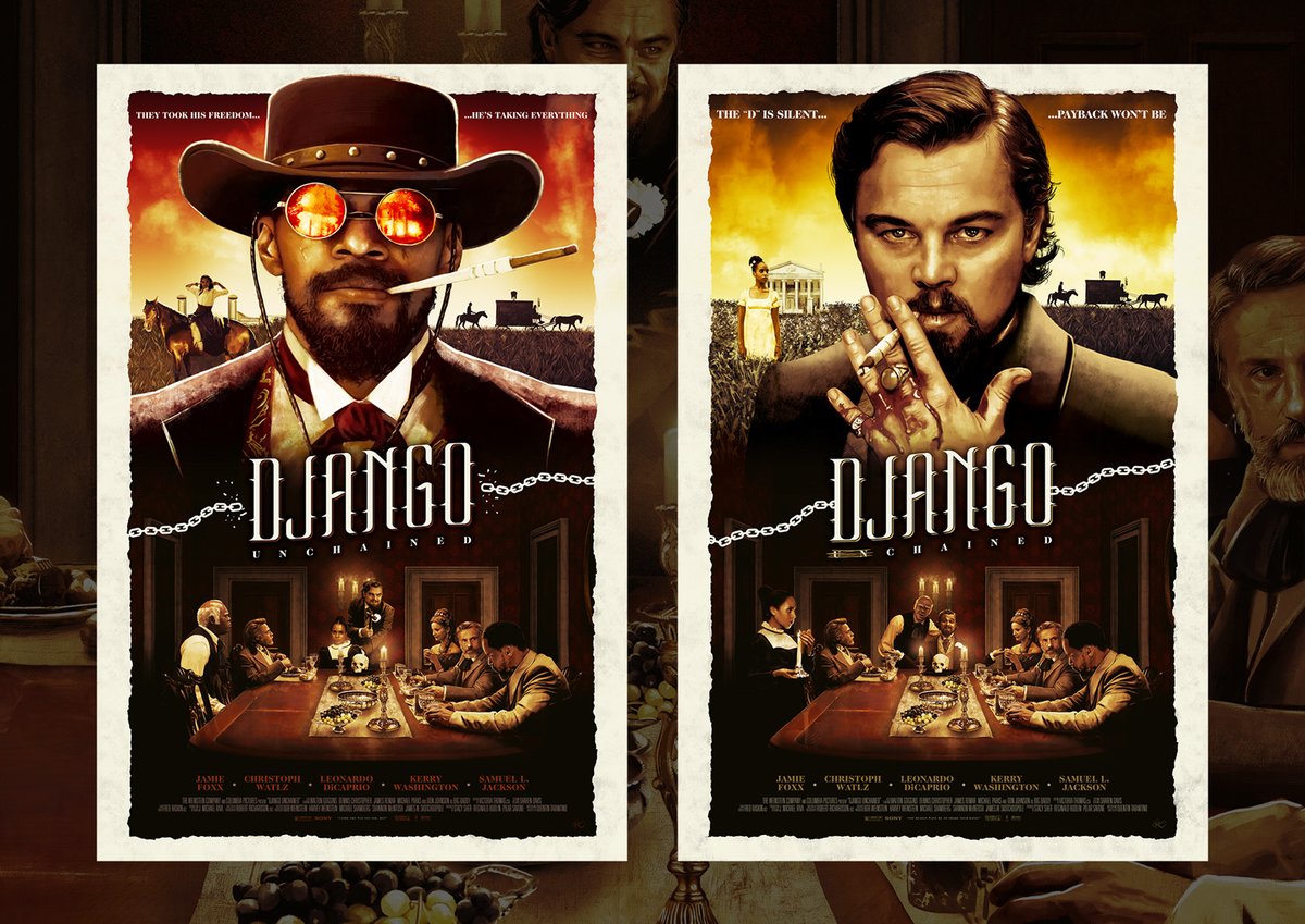 Really happy to share with all of you my "DJANGO UNCHAINED" posters!
Regular: "Unchained
Variant: "Chained". 
I really hope you like it!
I've put all my soul into them!
~~~
Private commission. 
Artist Proofs  signed &amp; hand numbered available for sale. Link in bio.