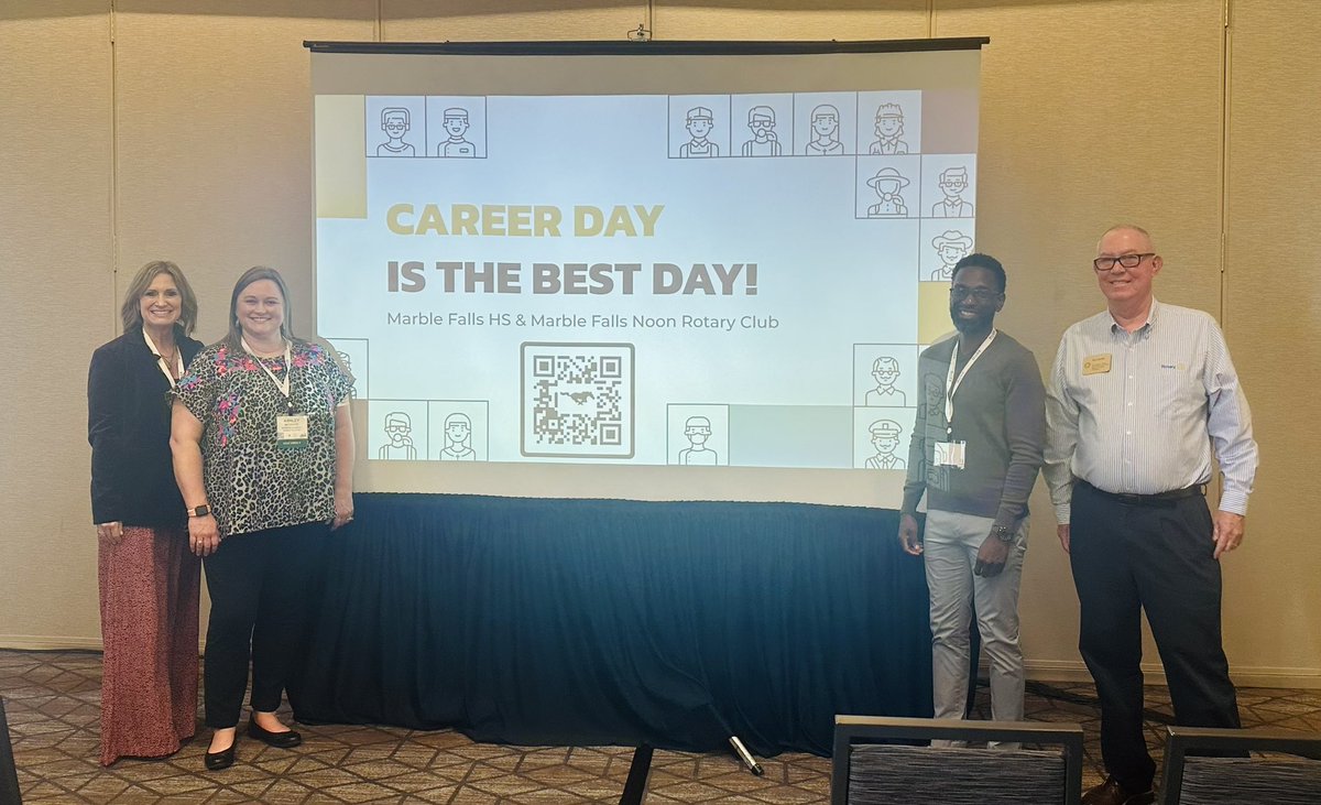 hipchicaggie's tweet photo. We presented with Rotary at CTAT today about our Junior Career Day! Many districts interested in what we do! @MarbleFallsISD @MFISDCTE https://t.co/n5cqTchTLE