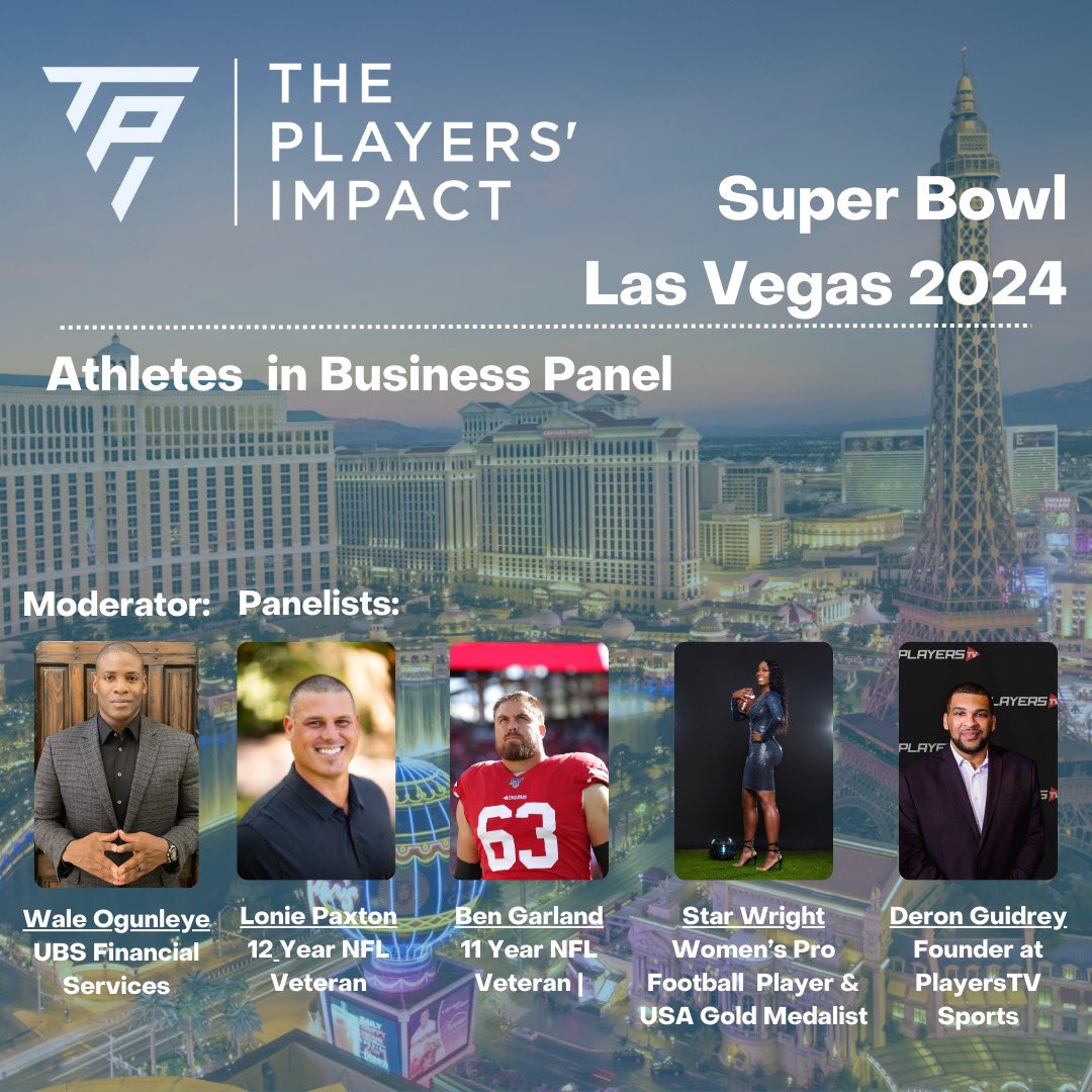 Athletes in Business Panel for The Players Impact Experience, Pre - Super Bowl 2024!