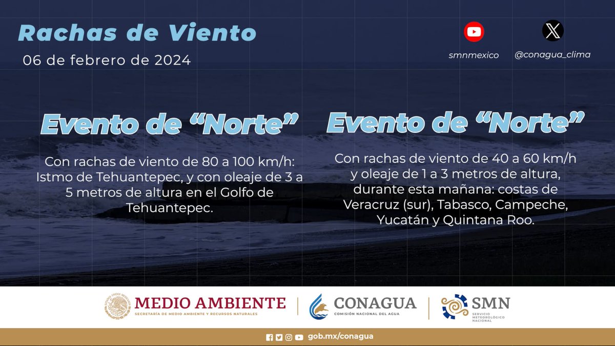 PCivilCancun's tweet image. 📢 PENÍNSULA DE YUCATÁN
06-02-24

En las próximas horas se pronostican lluvias aisladas en zonas de Benito Juárez. 

Nota:, Rachas de 40 a 60 km/h y oleaje de 1 a 3 metros de altura en costas de nuestro municipio.
1/2