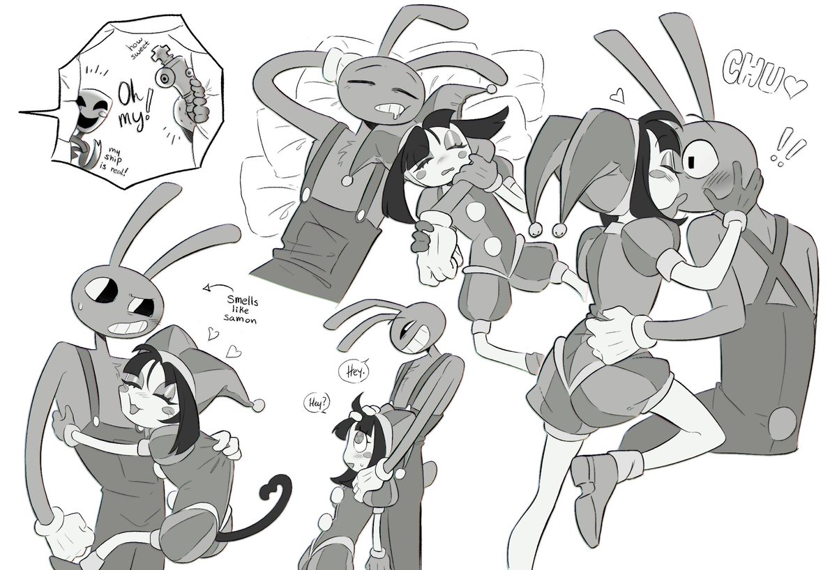 jaidenstar's tweet image. Got caught being a sweet couple 
#JaxxPomni #TADC #funnybunny #jax #pomni