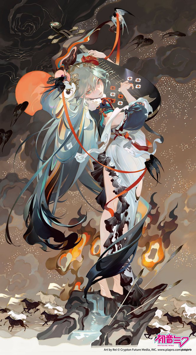 初音ミク 十面埋伏Ver.の原画を担当しました。 テーマ、デザイン、実装の難易度が非常に高いチャレンジであり、ストライクゾーンとメインストリームの好みの両方をうまくバランスさせることは本当に貴重な体験です。 気に入ってくれると嬉しいです。 Pixiv：pixiv.net/artworks/11583……