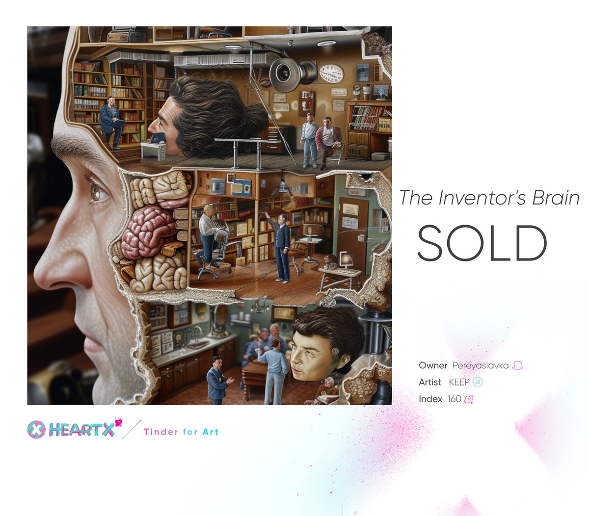 heartx_artist's tweet photo. SOLD ⚡️ @IOOGOOI
COLLECTOR: @prslvk 

Innovation stems from the mind of an inventor, where countless ideas flow seamlessly each day.

🔗 https://t.co/0wPkcAccU0

#NFTs #digitalart #heartx #eth #lisa #aiart #Disney #getout #Junghwan #Illustrator #Kyrie #twice #artist https://t.co/SbvFayYBz7