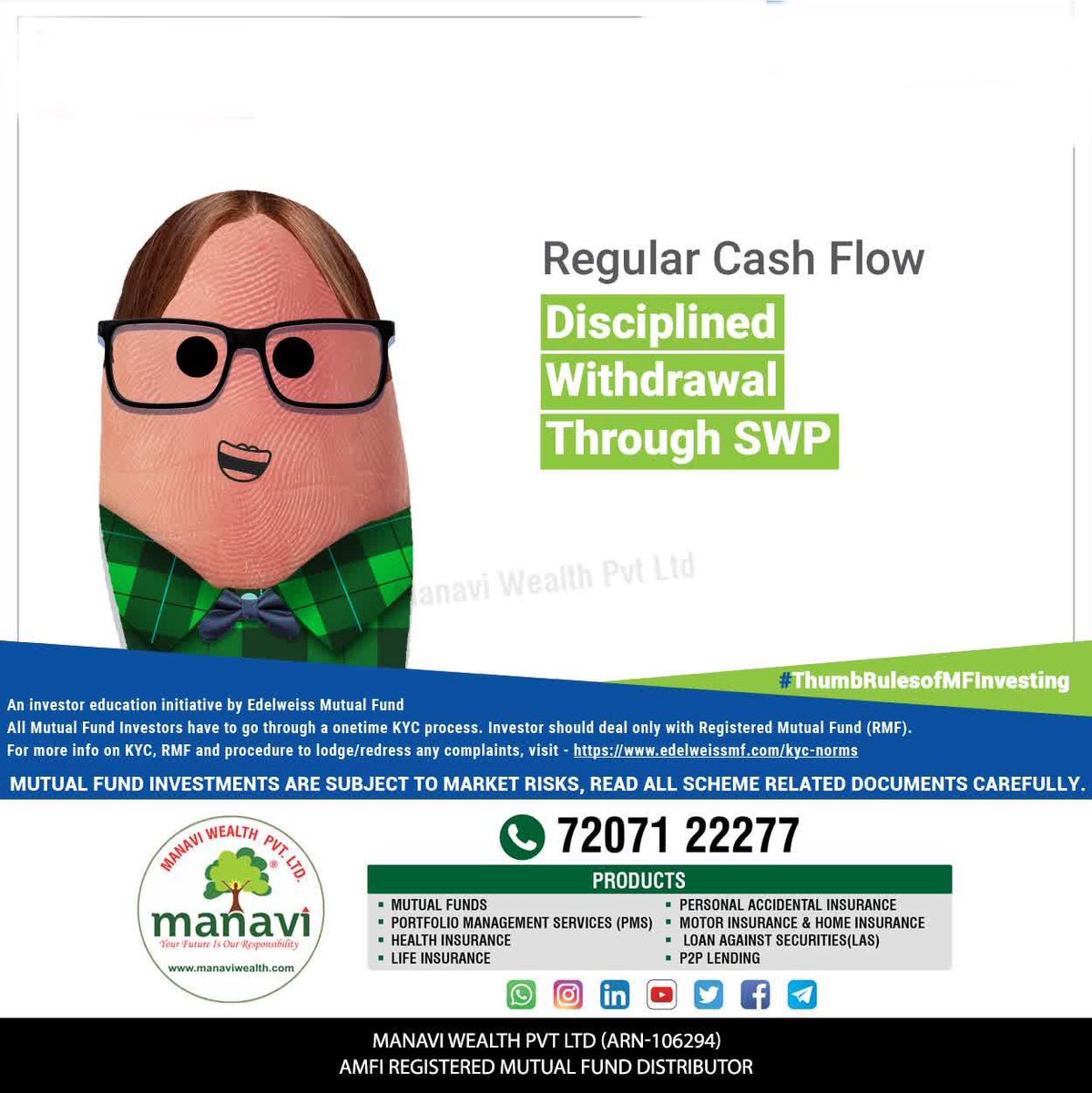 ManaviWealth's tweet image. Get regular cash from your investments without worry.

It's like setting up a payday for your savings! 

Reach us for more details  @7207122277 #SWP #ManaviWealth #ForFinancialFreedom