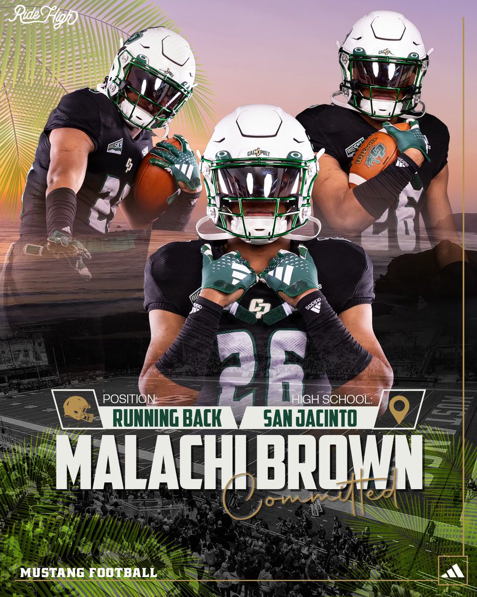 After much consideration, I have decided to continue my football and academic career at Cal Poly. Thank you to my coaches, teammates, and family for all their support over the years. All glory to God. @calpolyfootball 🐎 @CoachWulff @CoachJackCP @Coach_Galliano #rideHigh #AGTG