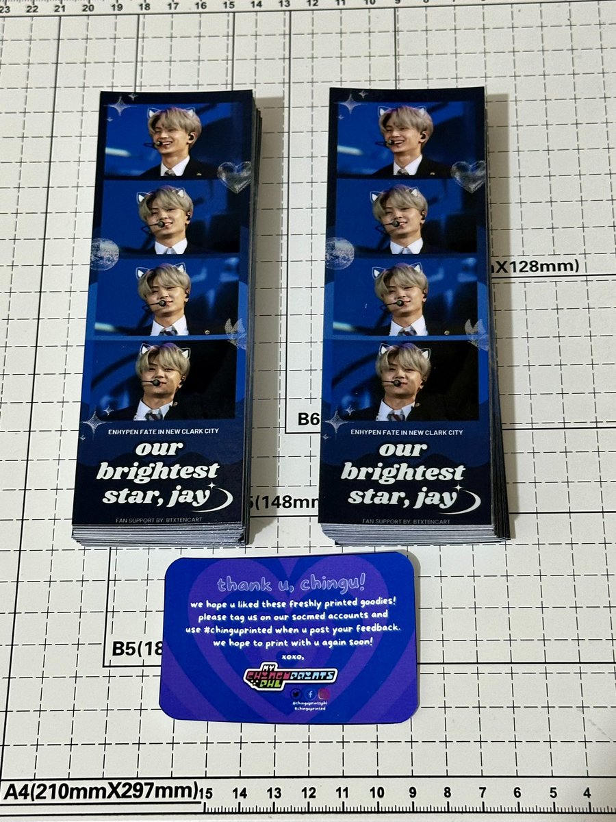 #chinguprinted

these brightest star jay glossy photostrips were so pretty! 🥹✨ print your photostrips for as low as 6php each! dm to order 📩

🏷️ wts lfb ph customized printing service freebies giveaway events concert enhypen fate tour ncc park jongseong jay filo engenes