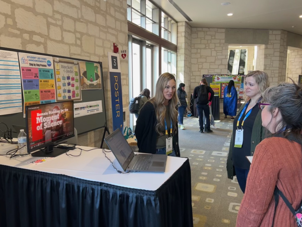 NCISD Digital Learning Department (@ncisd_dl_dept) on Twitter photo ๐ฅ ๐ Media Specialists, Mistie from <a href="/OakleyElem/">Oakley Elementary</a> and Lisa <a href="/CrippenElem/">Crippen Elementary</a>, had a great poster session sharing all of the ways they empower students during student led announcements!! Awesome display of your success!๐ #TCEA #TCEA24 ๐ฅ ๐ Media Specialists, Mistie from <a href="/OakleyElem/">Oakley Elementary</a> and Lisa <a href="/CrippenElem/">Crippen Elementary</a>, had a great poster session sharing all of the ways they empower students during student led announcements!! Awesome display of your success!๐ #TCEA #TCEA24