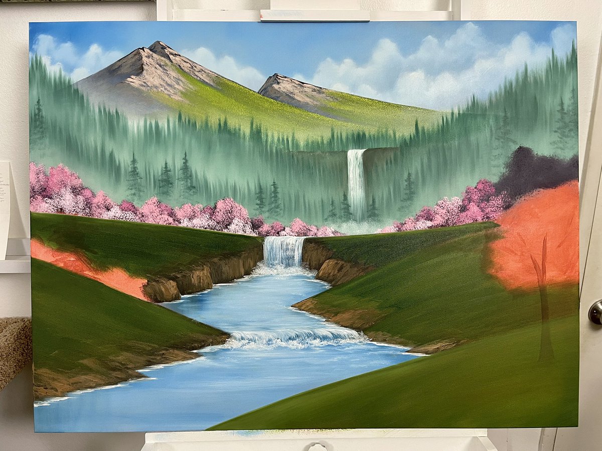 Working on this giant canvas. It’s in an awkward middle phase. I’m hoping to put 4-5 hours of work in tonight.