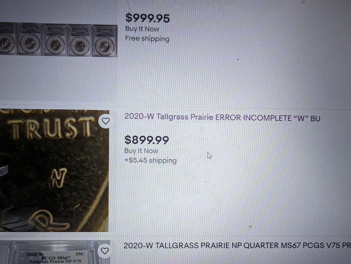 Careful on feebay @eBay with 2019 W and 2020 West Point Quarters listings of supposed errors. Learn to ID real errors and think, a $2.4k coin/error should be slabbed by @PCGScoin or any TPG services, if it is not then that's your first clue..both here damaged garbage coins IMO.