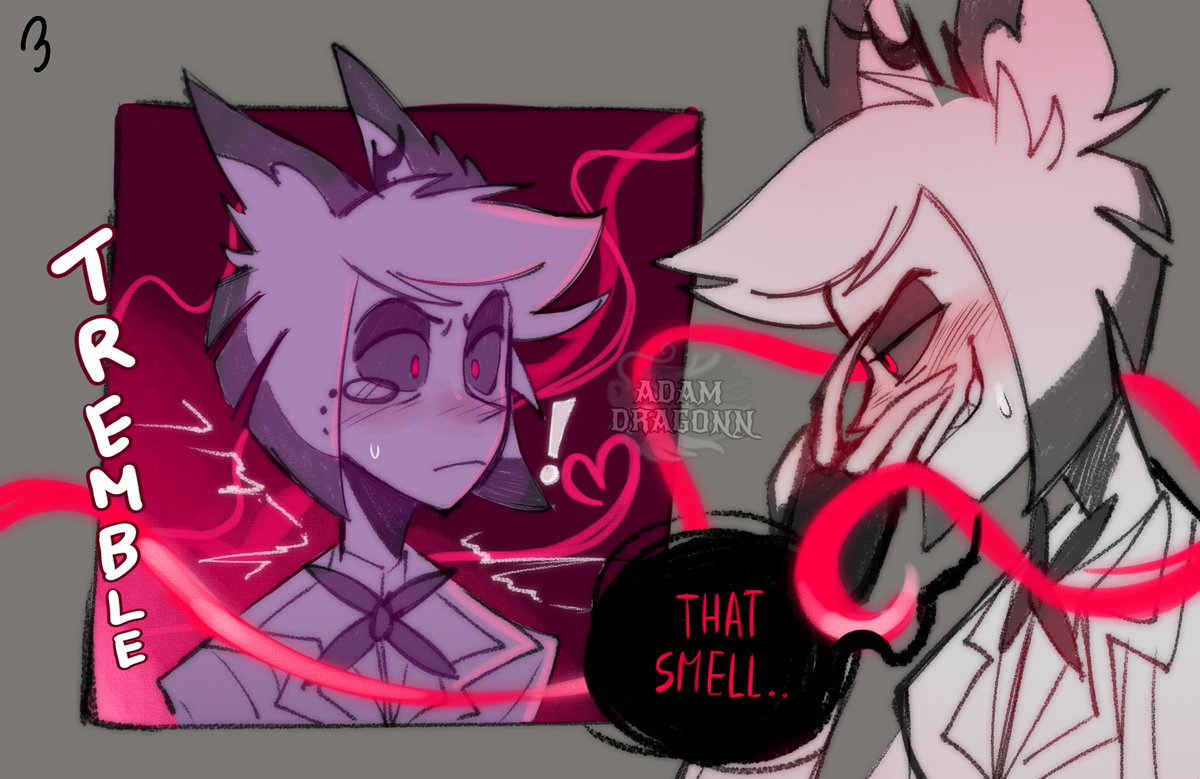AdamDragonn's tweet photo. LUCI IN HEAT AWOOOO🏃💕
(I really don't know if I'll continue it) #Hazbinhotel #appleradio #omegaverse https://t.co/klw098kAge