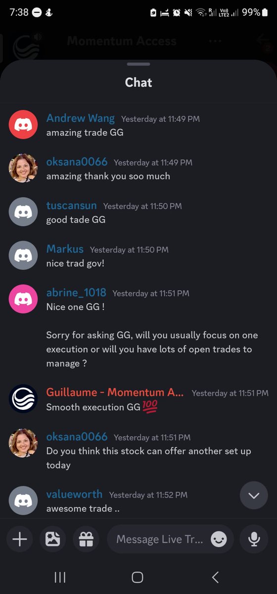 I took that trade Live on stream in momentumaccess.io, and I'm really humbled by everyone that has joined and shown support this past week. It's been quite an intense transition moving from trading on my own to teaching a community of 160 traders. Trading used to be a