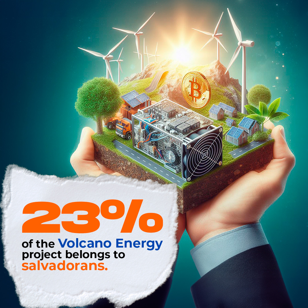 23% of the Volcano Energy project belongs to all Salvadorans. You too are part of this significant leap toward energy innovation. Join us in shaping the future! 🌋⚡️ #EnergyForAll #VolcanoEnergy