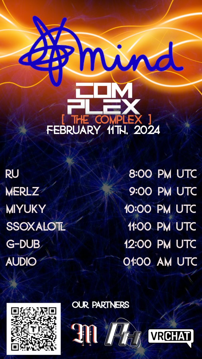 TheComplexVR's tweet photo. We are participating in the upcoming MIND Charity ^-^
Let's enjoy a night of bangers while supporting those in need and getting them the help that they deserve <3

Sunday, 11th Feb 21:00 CET

Lineup:
@RuTransverse 
@xkmerlz 
@notDJMiyuky 
@ssoxalotl 
@GDub__ 
Audio https://t.co/CQiUxzhPTr