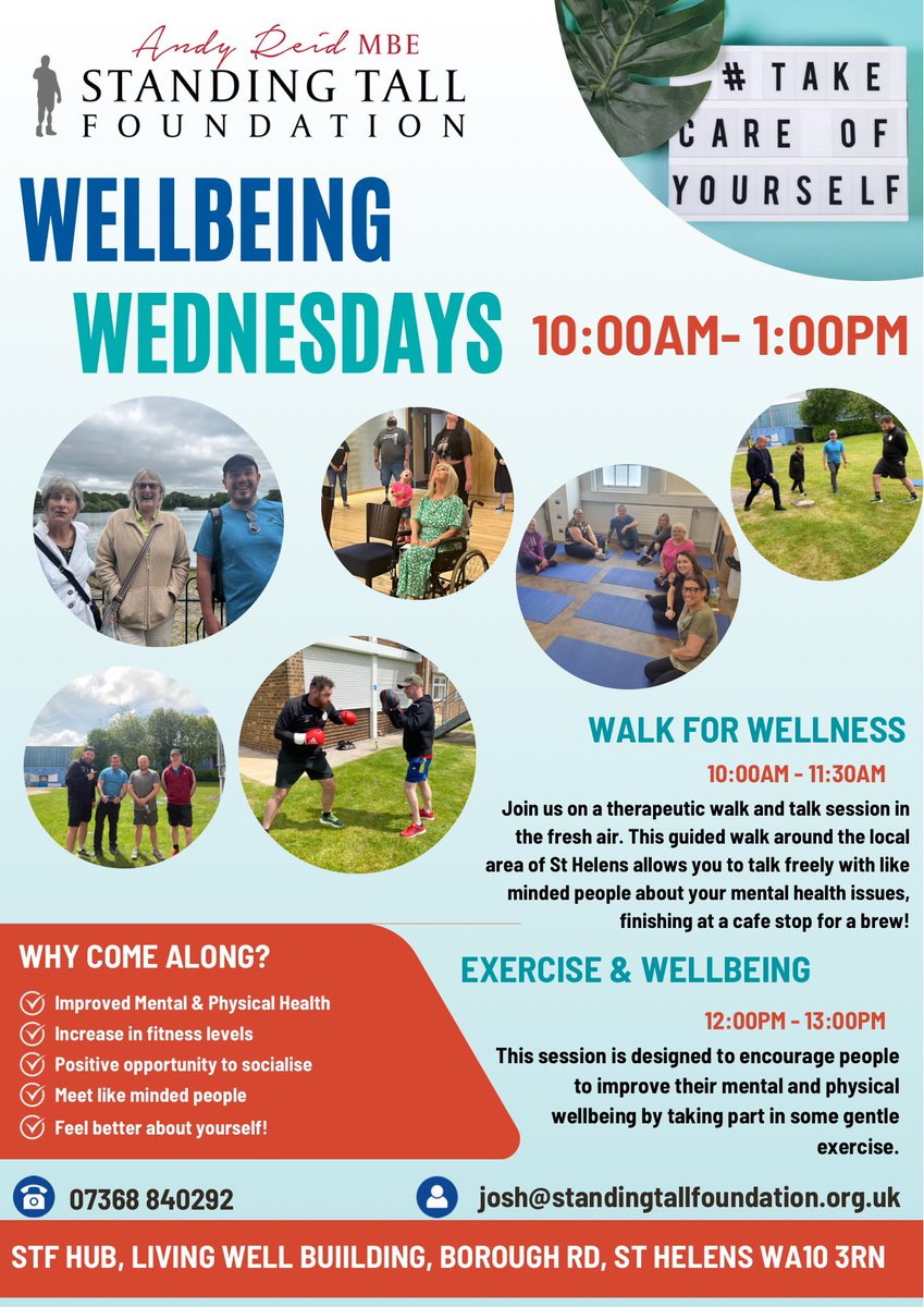 It’s nearly that time again! Come and join us tomorrow for our Wellbeing Wednesday! A walk and some gentle exercise will do wonders for your mental health and wellness. See you at 10am! #WellbeingWednesday