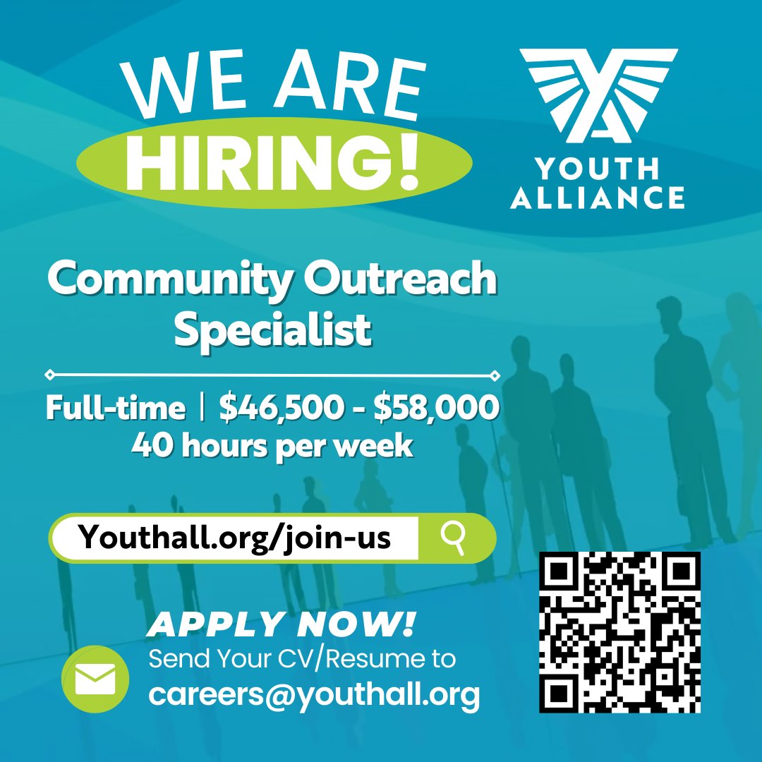 Be part of a passionate team dedicated to positive youth leadership development, health and wellness, and educational success for young people! 🔗tinyurl.com/CommunityOutre… #WeAreHiring #CommuityOutreachSpecialist #YouthAlliance