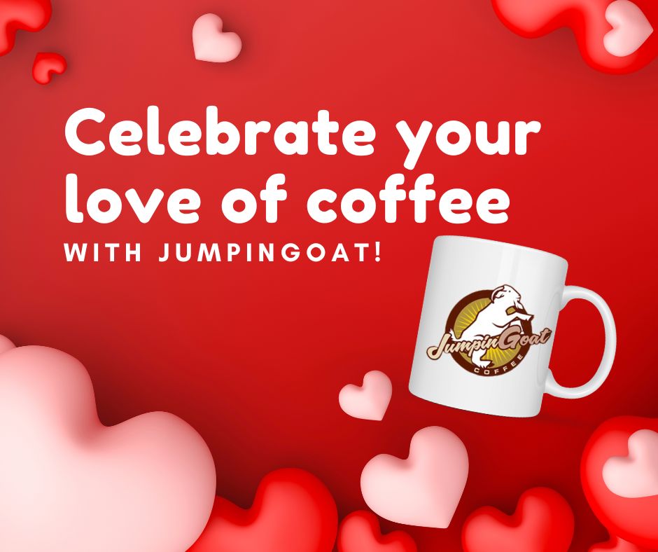 JumpinGoat's tweet photo. Celebrate your love of coffee with JumpinGoat! And enjoy lovely savings with our Buy 3, Get 1 FREE special! See home page for details and exclusions. https://t.co/X0AxIRoKkg https://t.co/DwLLPa9vg7