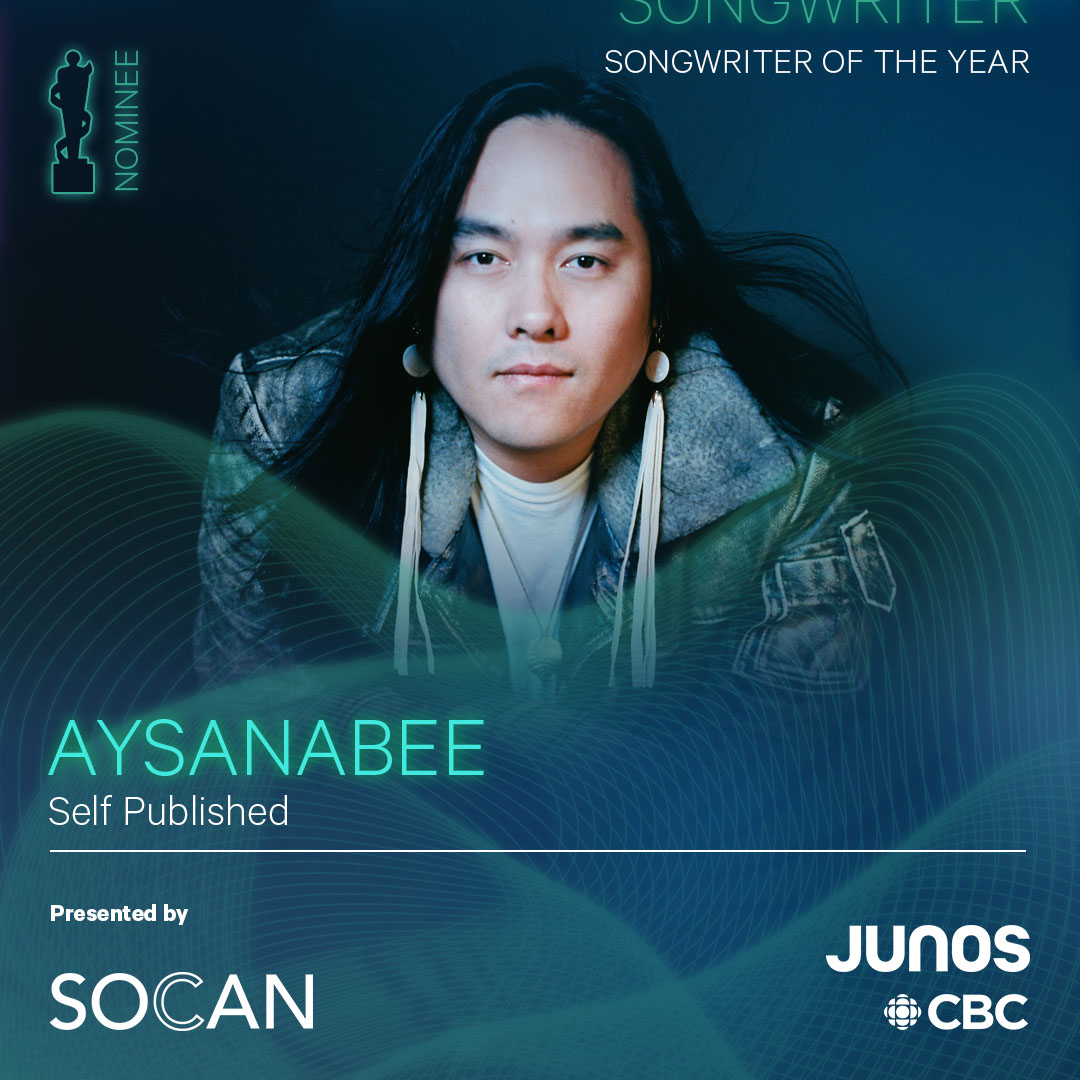 IshkodeRecords's tweet photo. Beyond thrilled to announce that @aysanabeemusic is nominated for THREE  @TheJUNOAwards! Aysanabee is making waves as a nominee for Songwriter of the Year, Contemporary Indigenous Artist or Group of the Year, and Alternative Album of the Year! 
#Ishkode #JUNOS #HereandNow https://t.co/Hx7oa0alvn