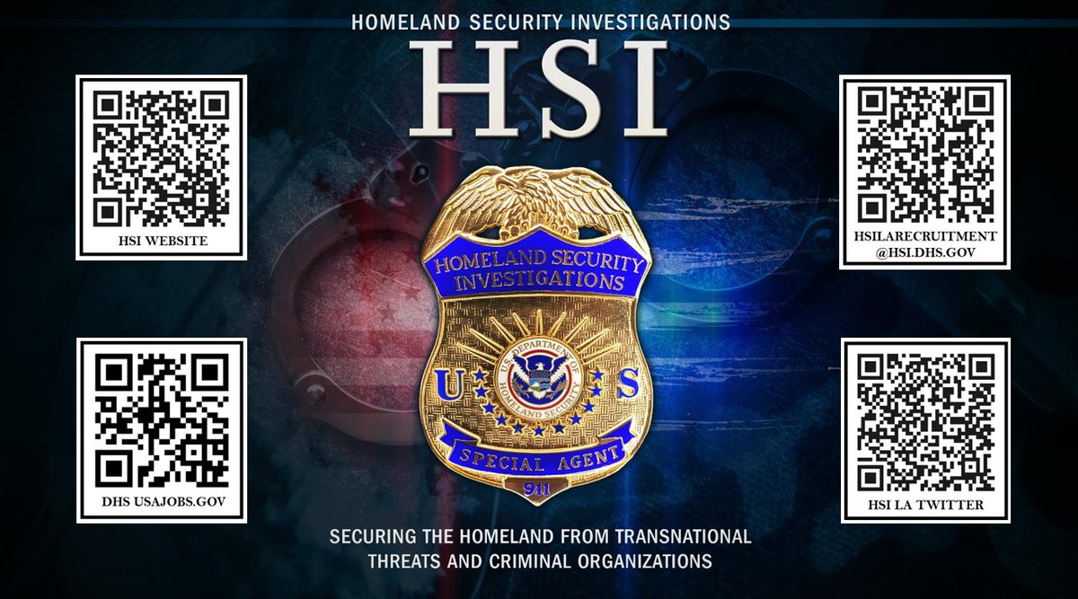 Learn about the exciting and valuable work being done everyday at #HSI LA. Open application period for entry-level Criminal Investigators coming soon!