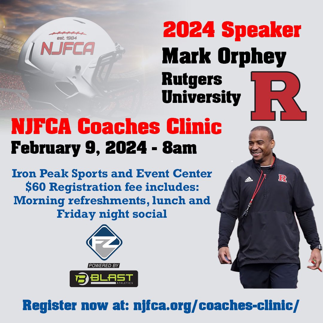 Training CBs will be discussed by @Mark_Orphey of @RFootball on Feb 9th! Register now: njfca.org/coaches-clinic/