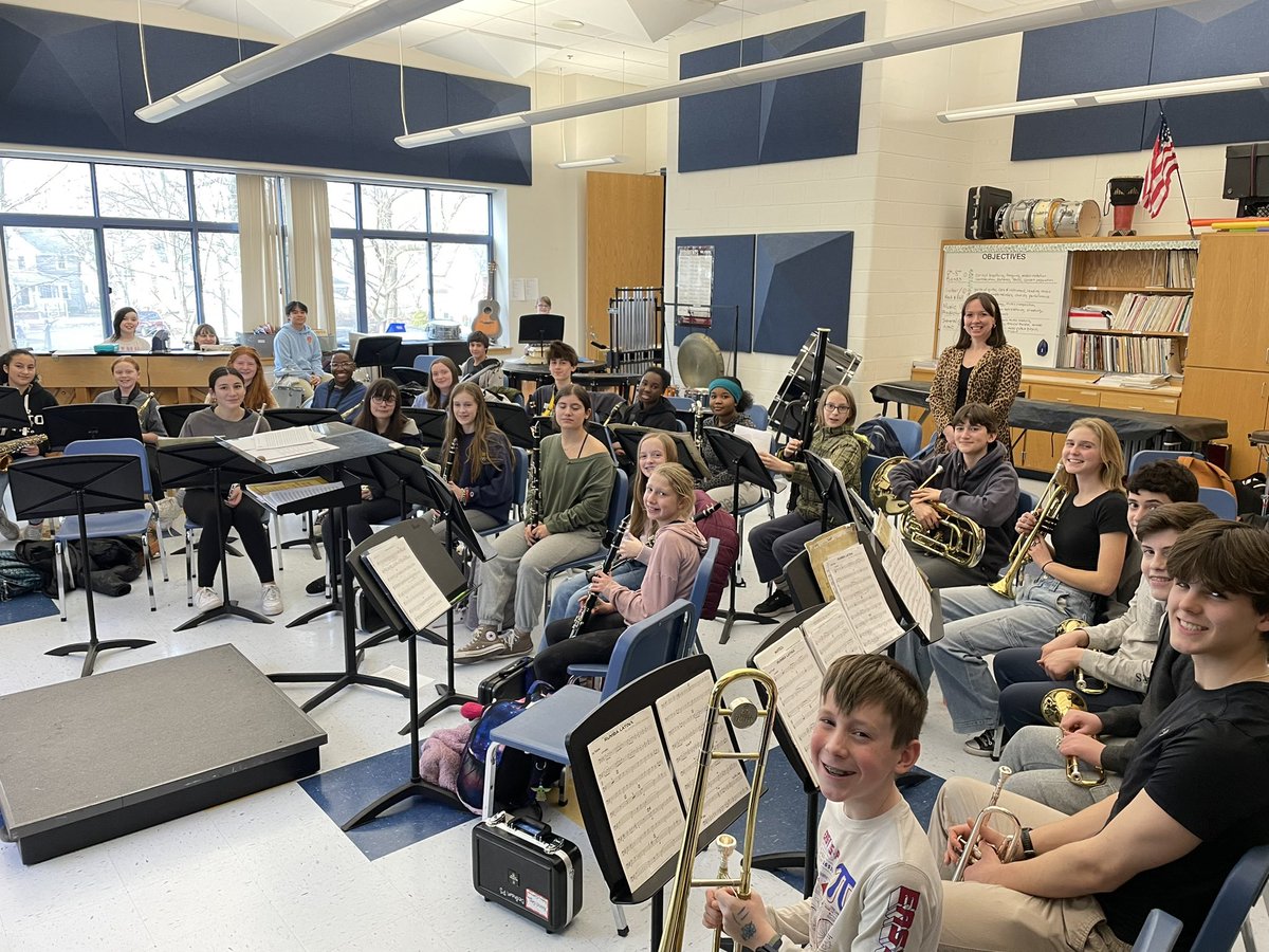 DHS and DMS jazz bands combine for rehearsal as they prepare for the Don Heald Night of a Jazz to be held March 25! <a href="/DedhamSchools/">Dedham Public Schools</a> <a href="/DedhamMS/">Karen Hillman</a>