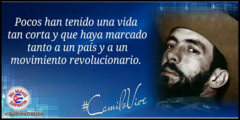 CanalCaribeCuba's tweet photo. #CubaViveEnSuHistoria A 92 años de su natalicio #Cuba🇨🇺 recuerda a uno de los comandantes más carismáticos y valientes del #EjércitoRebelde, #CamiloCienfuegos 

#CamiloEsPueblo 
#CamiloVive https://t.co/UBzowZC5vF