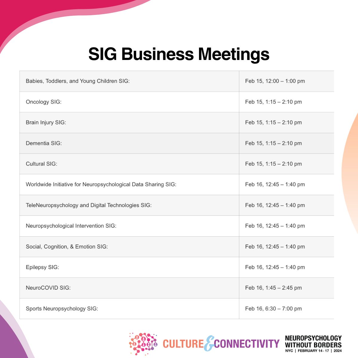 Planning your schedule for #INS2024inNYC? Don't forget to stop by a SIG business meeting to connect with like-minded colleagues!