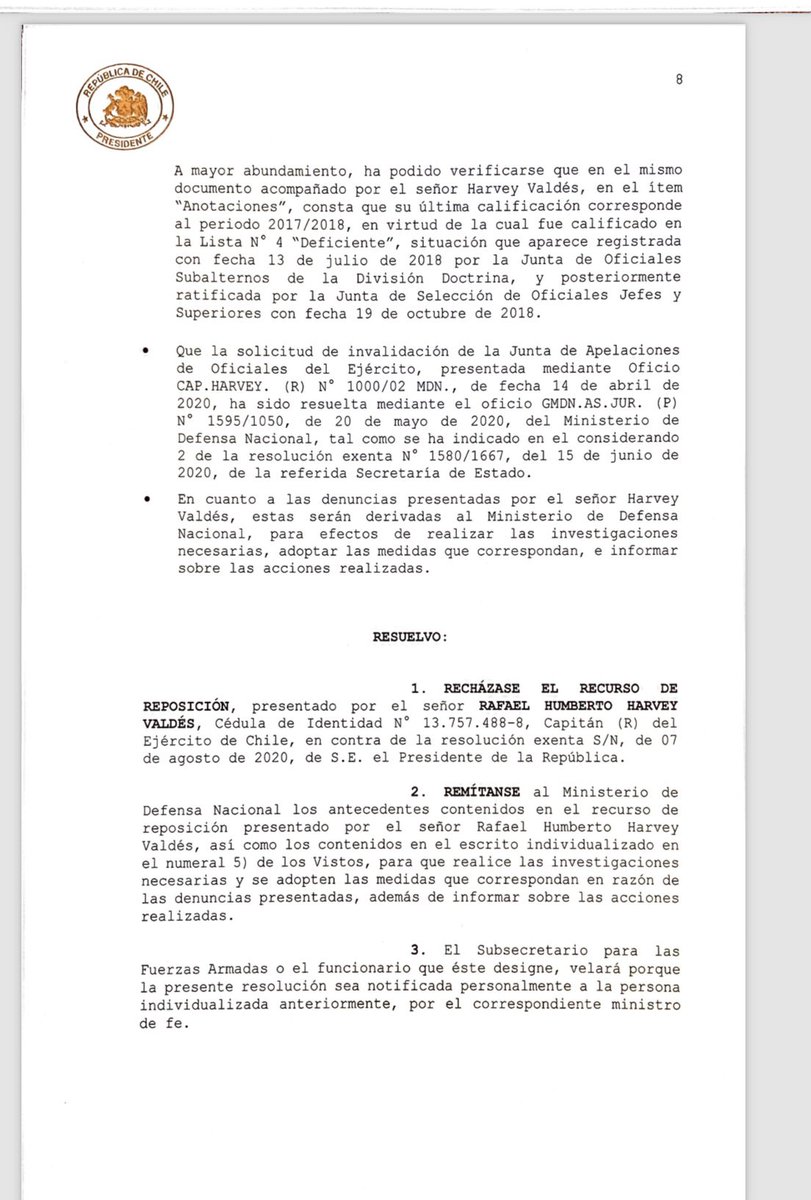 RafaelHarvey3's tweet photo. En este día de duelo, pero con memoria, paso a recordar que el Ex Presidente @sebastianpinera fue quien confirmó mi retiro del @Ejercito_Chile el 15 octubre 2020; estando él en pleno conocimiento de mi condición de denunciante de CORRUPCIÓN en el Milicogate y otras causas

👇 https://t.co/QIPneA7ih7
