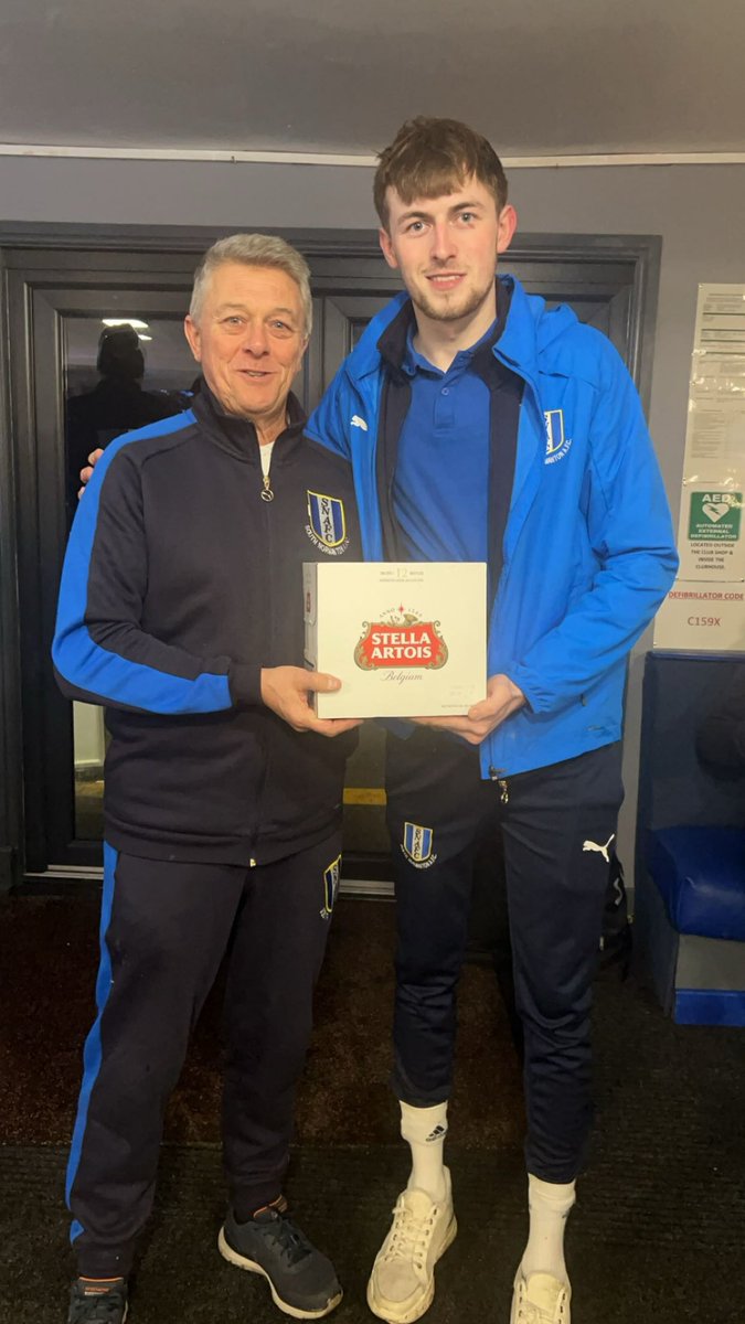 Tonight’s Man of the Match vs Chesterfield Youth is Ryan Hadley. Huge thanks as always to Debbie &amp; Kev for sponsoring this every week 👏🏽🔵⚪️