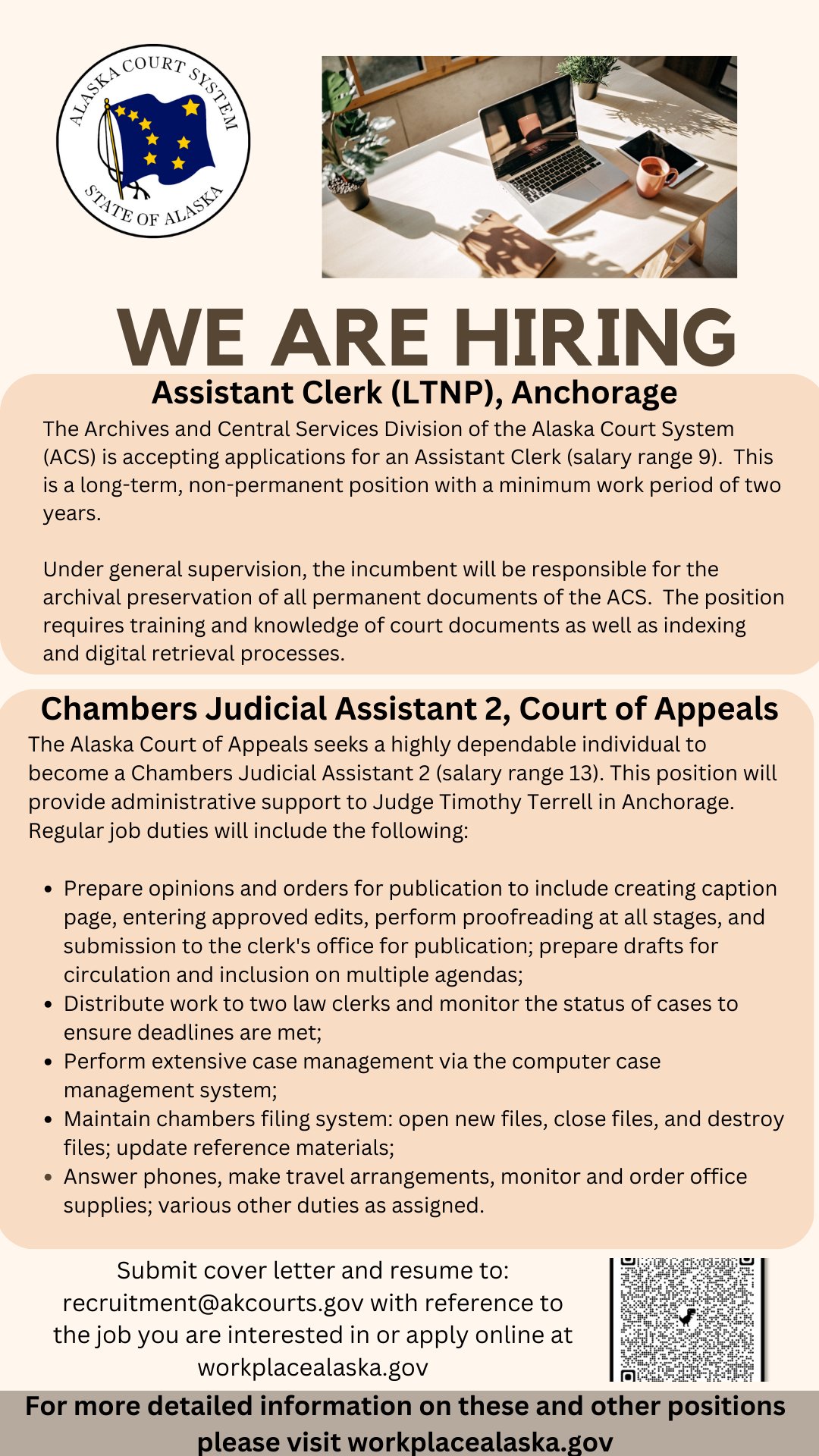 Alaska Court System on X: &ldquo;We&rsquo;re hiring! Looking for a rewarding 