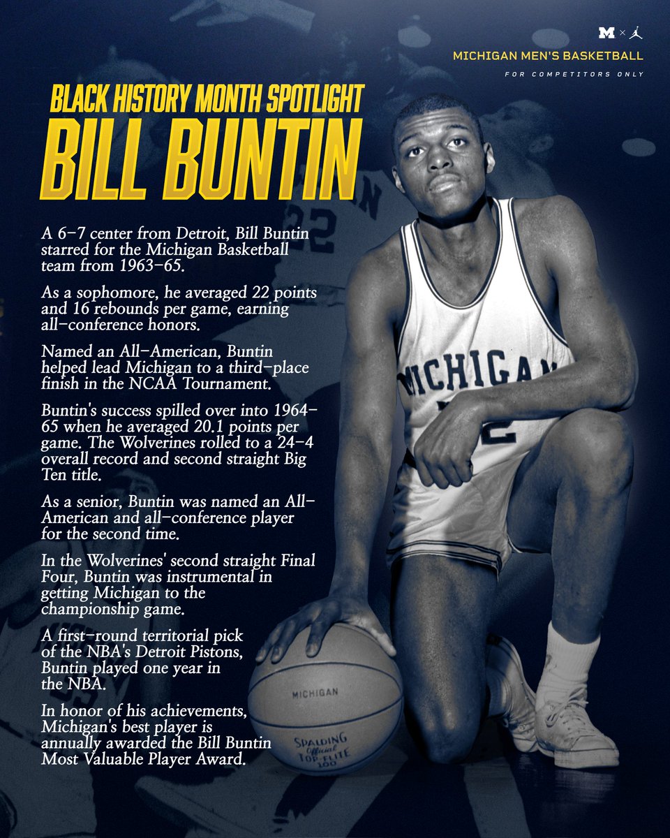 Michigan Basketball Legend: Bill Buntin #GoBlue | #BlackHistoryMonth