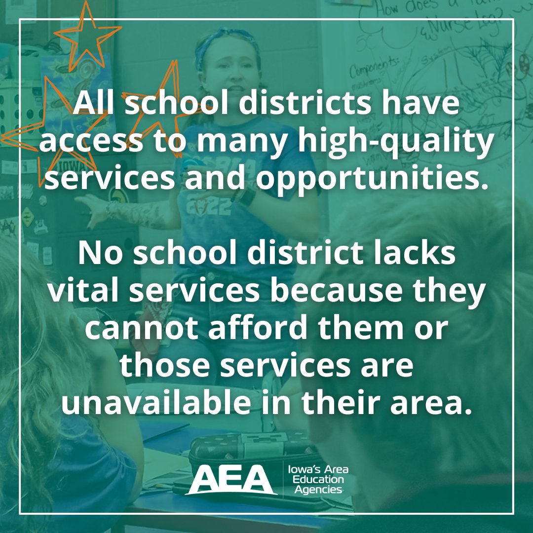 iowa_aea's tweet image. All school districts can tap into a variety of high-quality services and opportunities provided by AEAs. Every child deserves equal access to enriching learning experiences, regardless of their ZIP code. #iaedchat #EveryDayatAEA