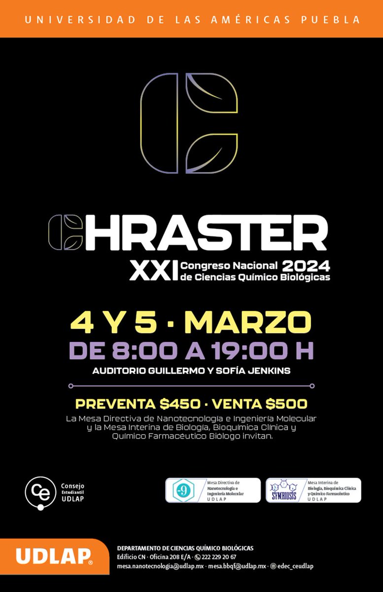 nanoprofe's tweet photo. Ve apartando la fecha del XXI Congreso Nacional de Ciencias Químico Biológicas (4 y 5 de Marzo 2024). No te quedes fuera.
#goNano #goBioChem #goBio #goQFB #goDBM #goCQB https://t.co/tMLDcV2RIp