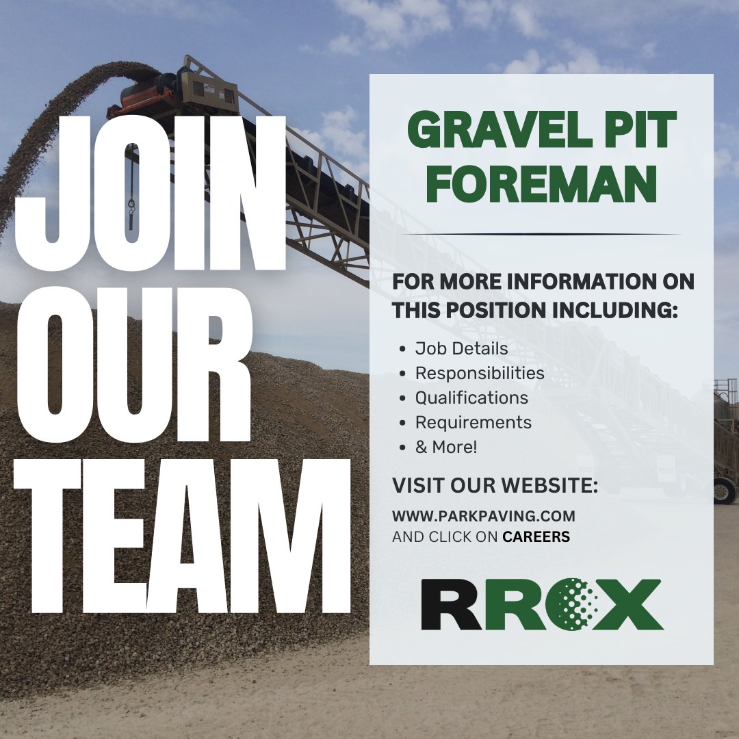 We are looking for a Gravel Pit Foreman! For more information on this position and to apply, visit: apply.workable.com/park-paving-lt… #yeg #yegbusiness #yegconstruction #yeglocal #yegcommunity #alberta #edmonton #yegbuilders #construction #yegjobs #yeghiring #edmontonjobs